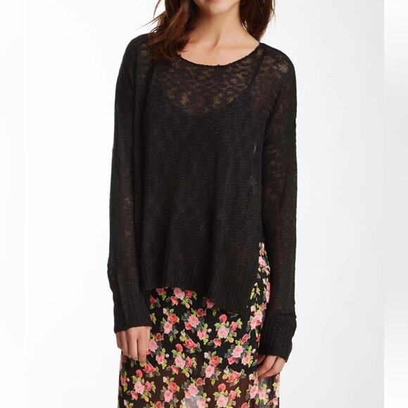 LUCCA COUTURE Womens Lightwight Knit High Low Split Hem Open Side Sweater Top XS - Picture 4 of 4